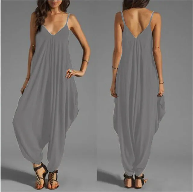 2019 Long Bodysuit Fashion Summer Women's Harem Romper Jumpsuit Combinaison Femme Elegant Coveralls Playsuit Macacao Clothing