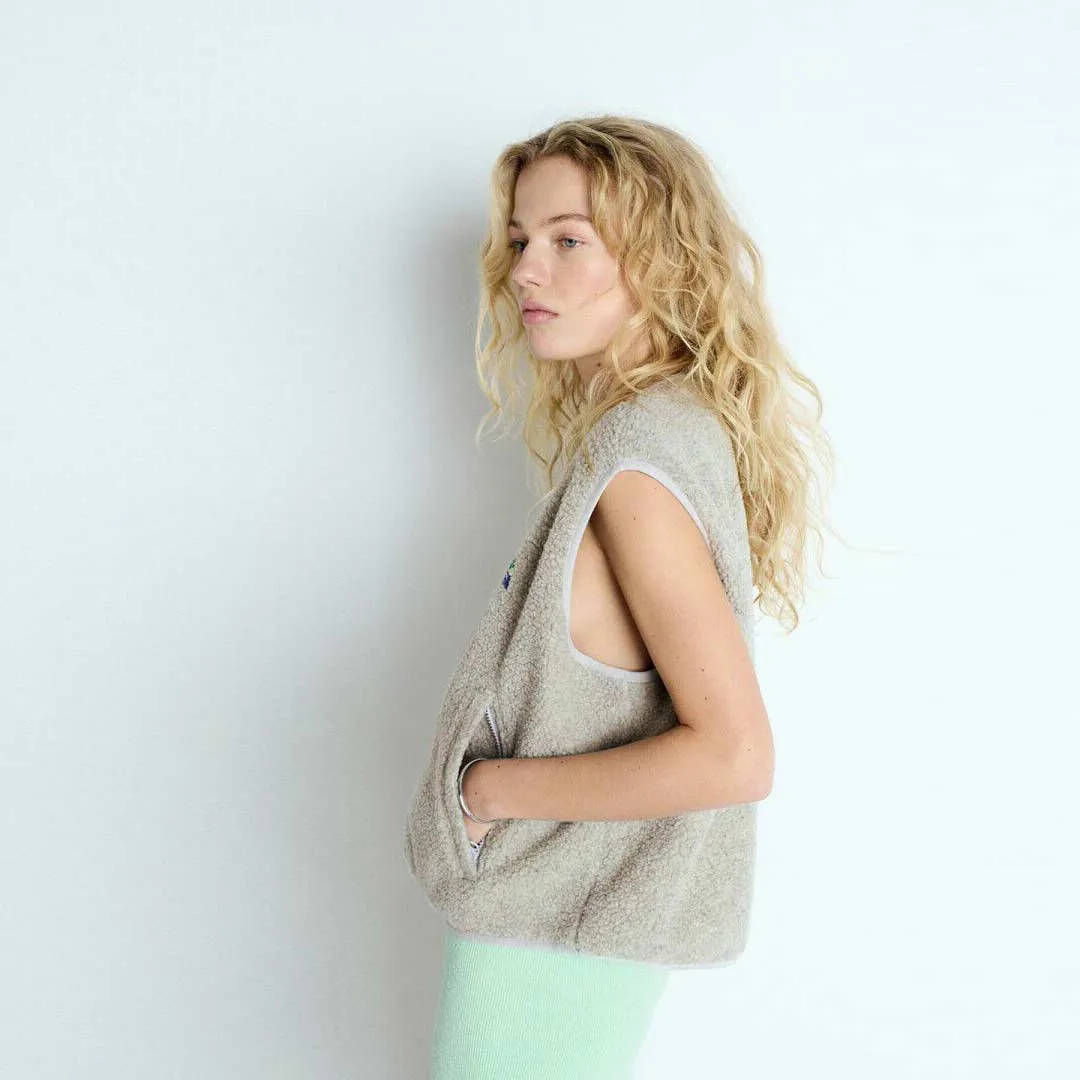 AMERICAN VINTAGE HOK16B vest - polar chine grå