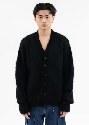 Black SHAGGY KNIT CARDIGAN