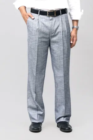Bluebird Elegant Blue Check Pleated Trouser