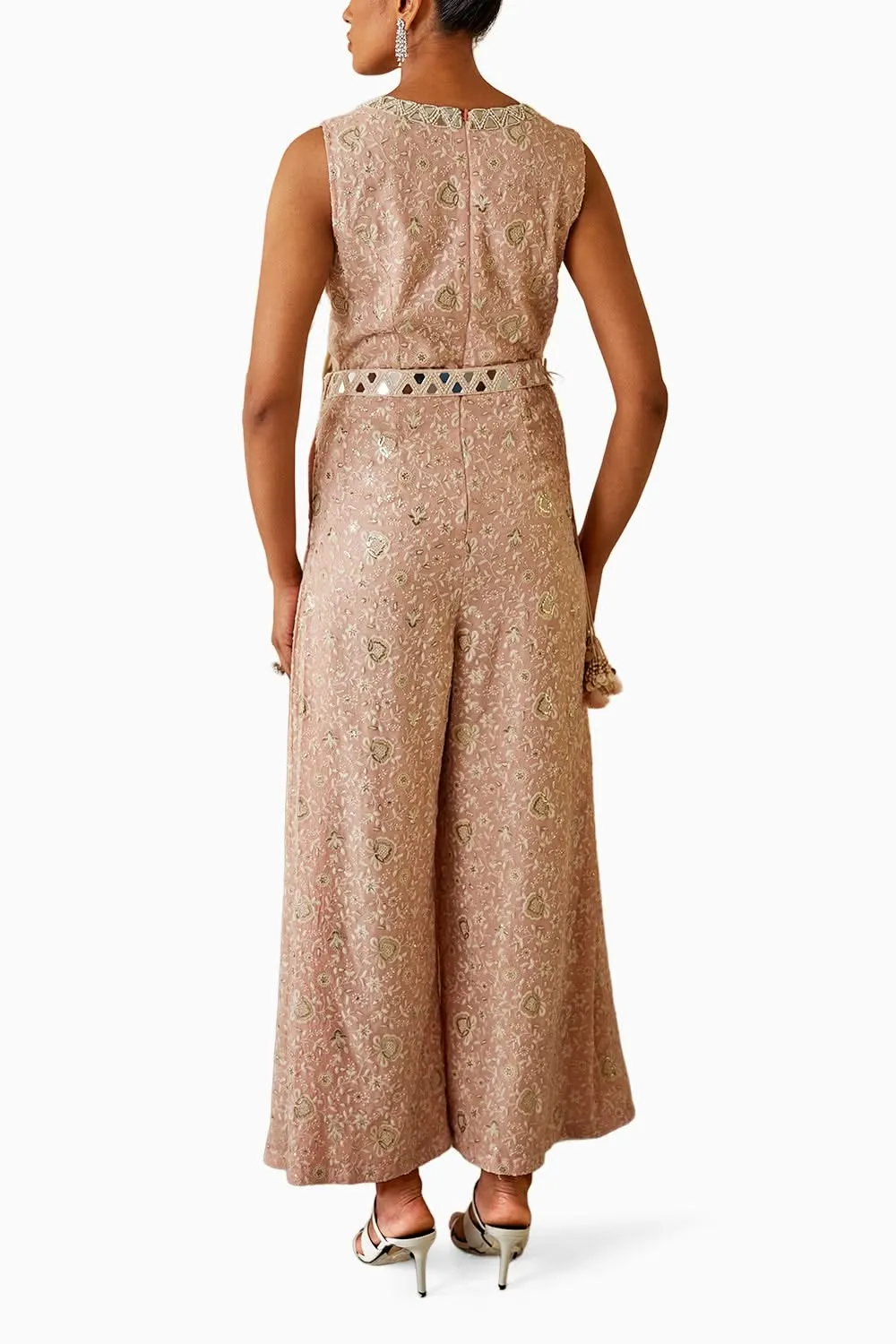 Blush Pink Chikankari Jump Suit