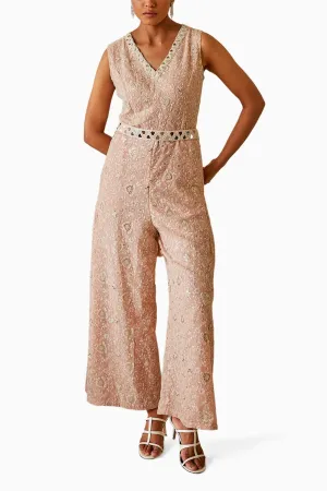 Blush Pink Chikankari Jump Suit
