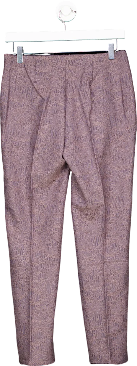 Boden Mauve Jacquard Trousers UK 8P