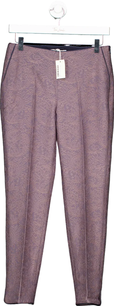 Boden Mauve Jacquard Trousers UK 8P