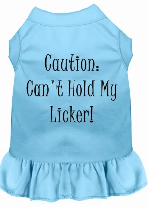 Can't Hold My Licker Screen Print Dress Baby Blue Xs