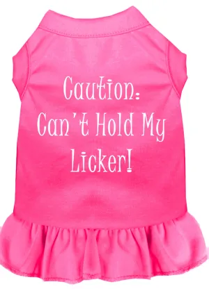 Can't Hold My Licker Screen Print Dress Bright Pink Xs