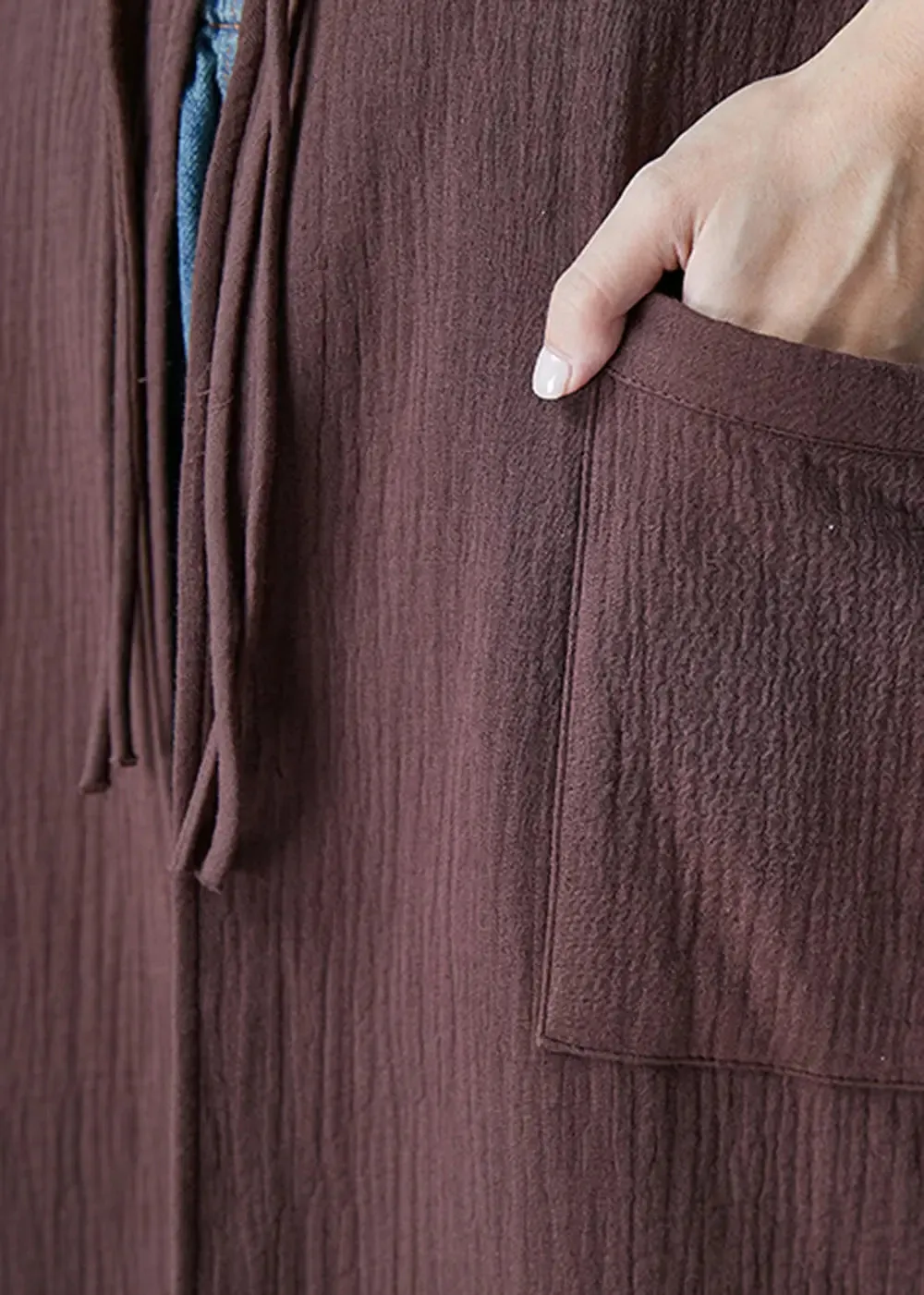 Chinese Button Linen Long Cardigan Spring