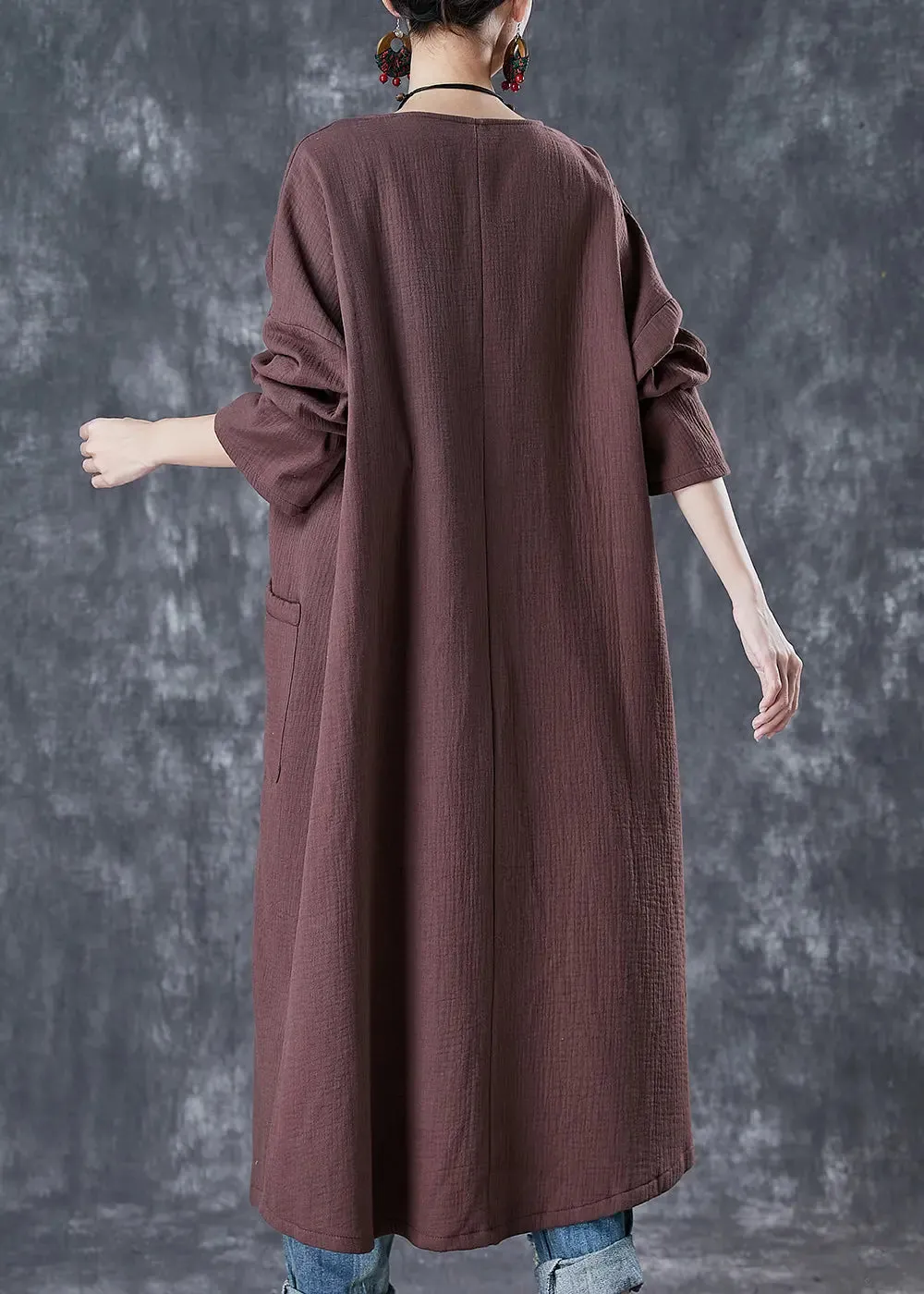 Chinese Button Linen Long Cardigan Spring