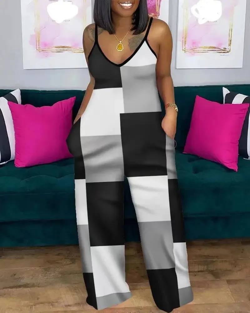 Daily Casual Rompers Sleeveless Straight Tube Jumpsuit