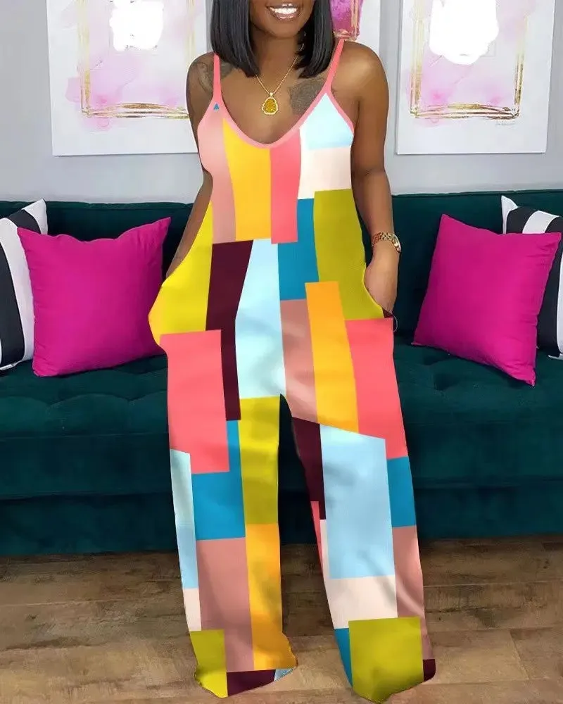 Daily Casual Rompers Sleeveless Straight Tube Jumpsuit