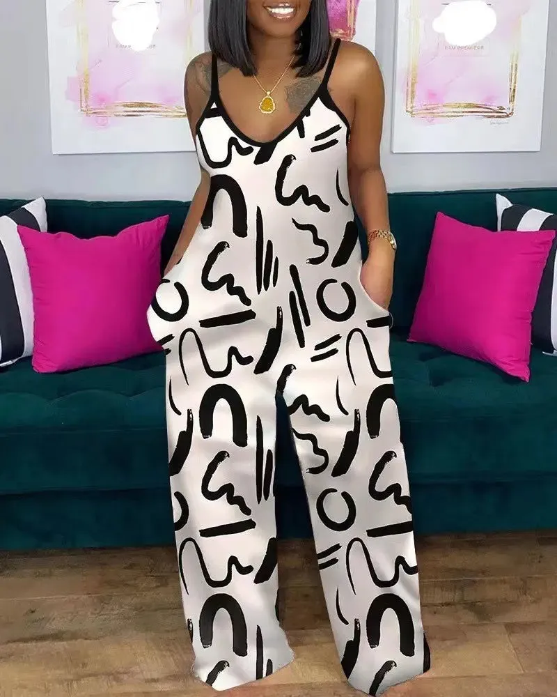 Daily Casual Rompers Sleeveless Straight Tube Jumpsuit