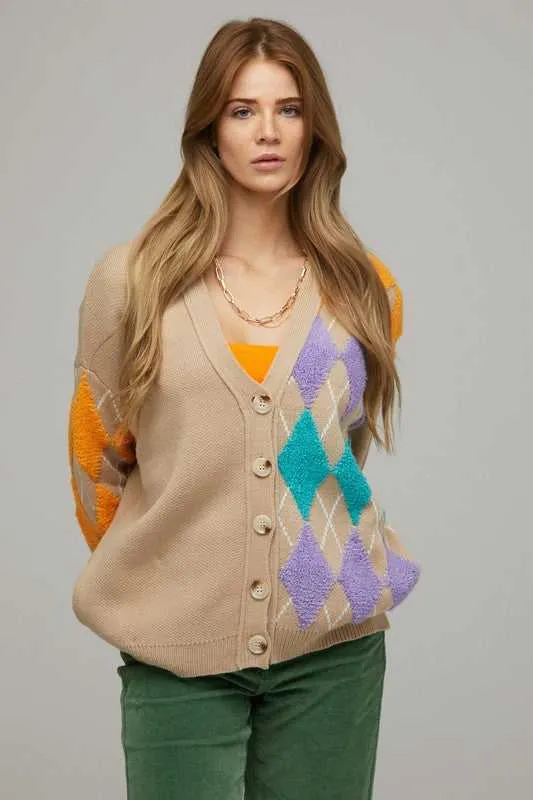 Dandy V Neck Button Front Cardigan