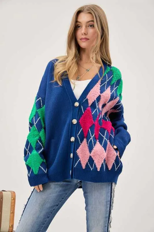 Dandy V Neck Button Front Cardigan