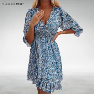 Elodie™ Elegant Floral Midi Dress