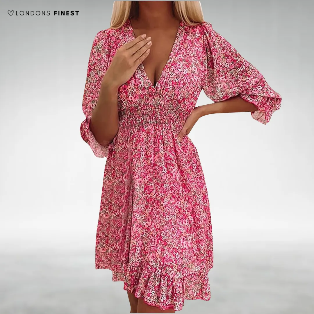 Elodie™ Elegant Floral Midi Dress