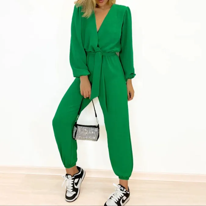 Fashion Leisure Tied High Waist Jumpsuit