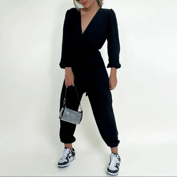 Fashion Leisure Tied High Waist Jumpsuit