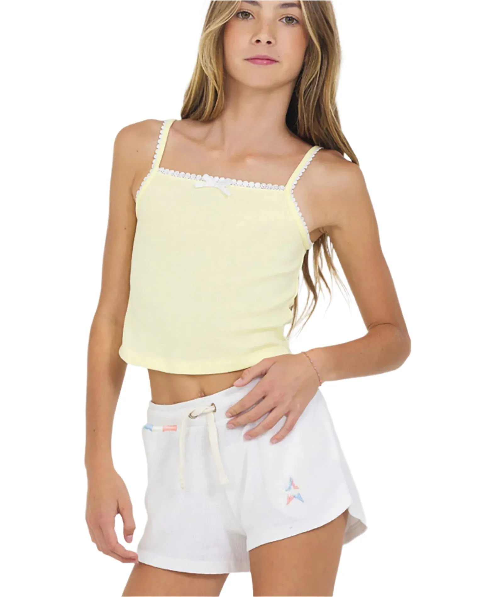 Ginnie Square Neck Bow Tank Girls