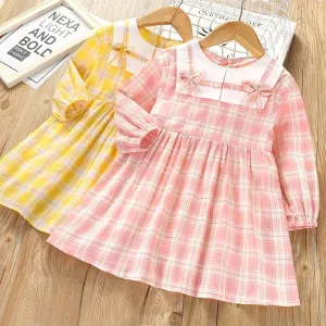 Girls Plaid Long Sleeve Dress Girls Dresses Wholesale