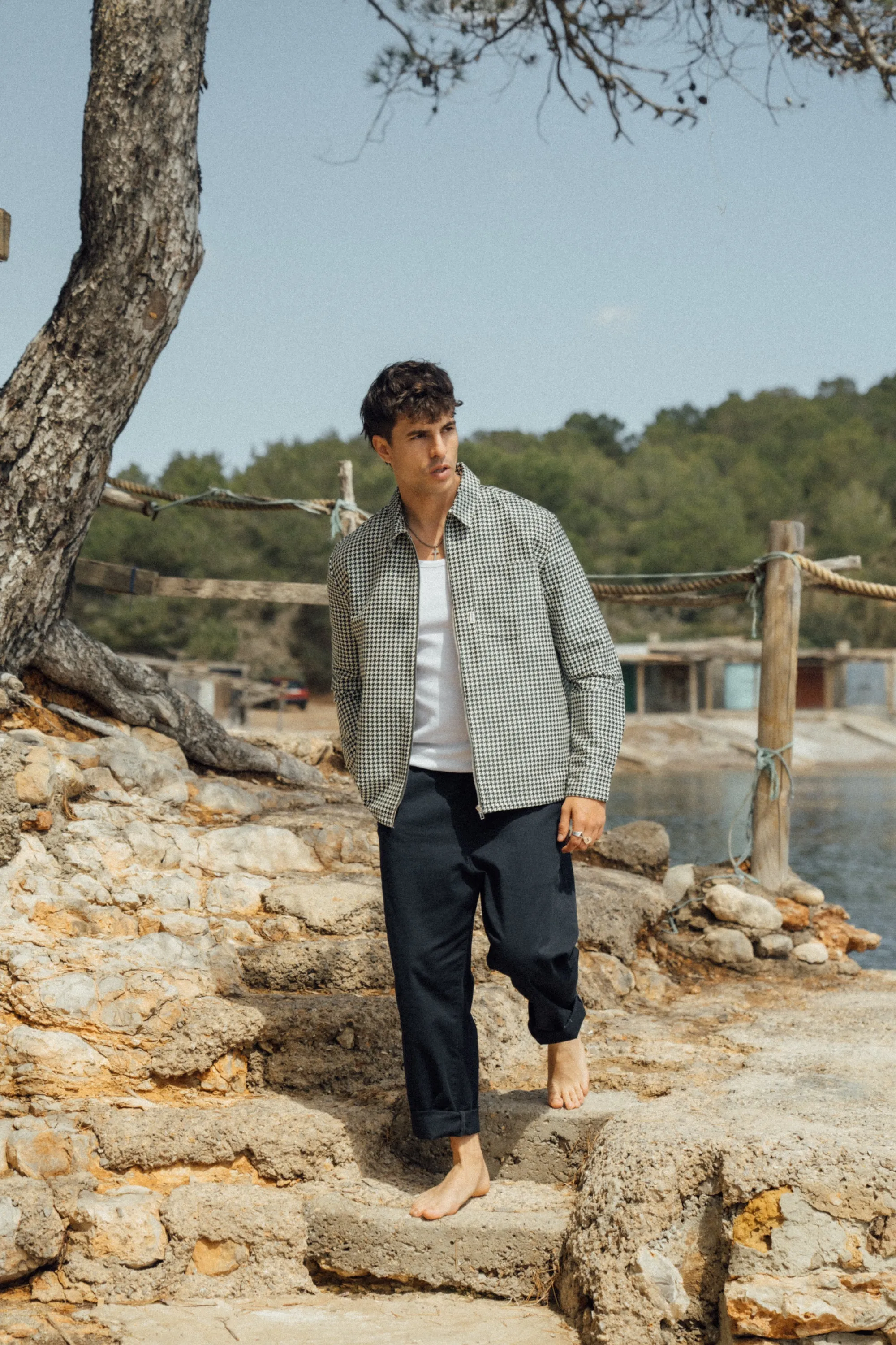 GREEN DOGTOOTH ZIP UP OVERSHIRT