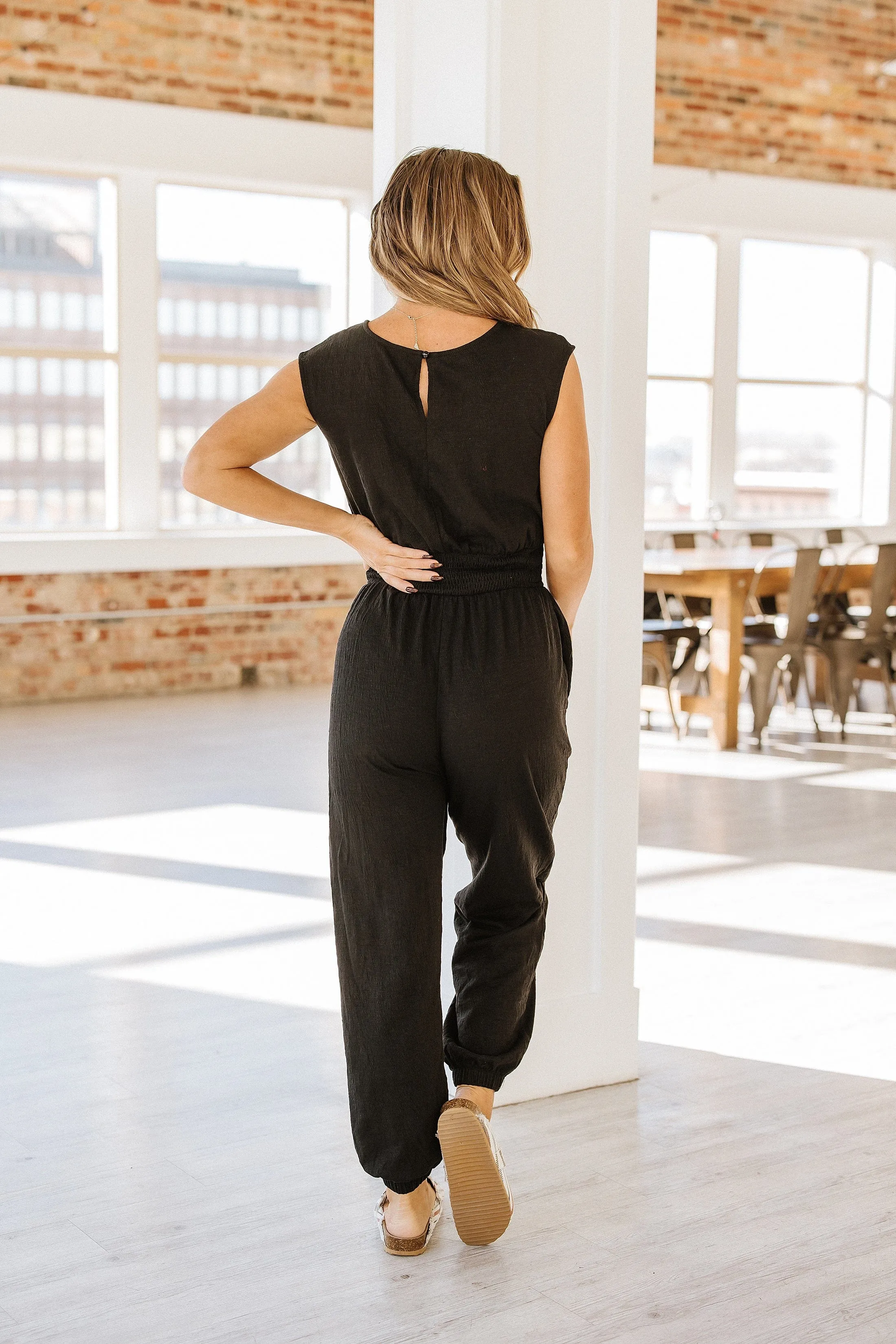 Hazel V-Neck Sleeveless Jumpsuit | DROPSHIP