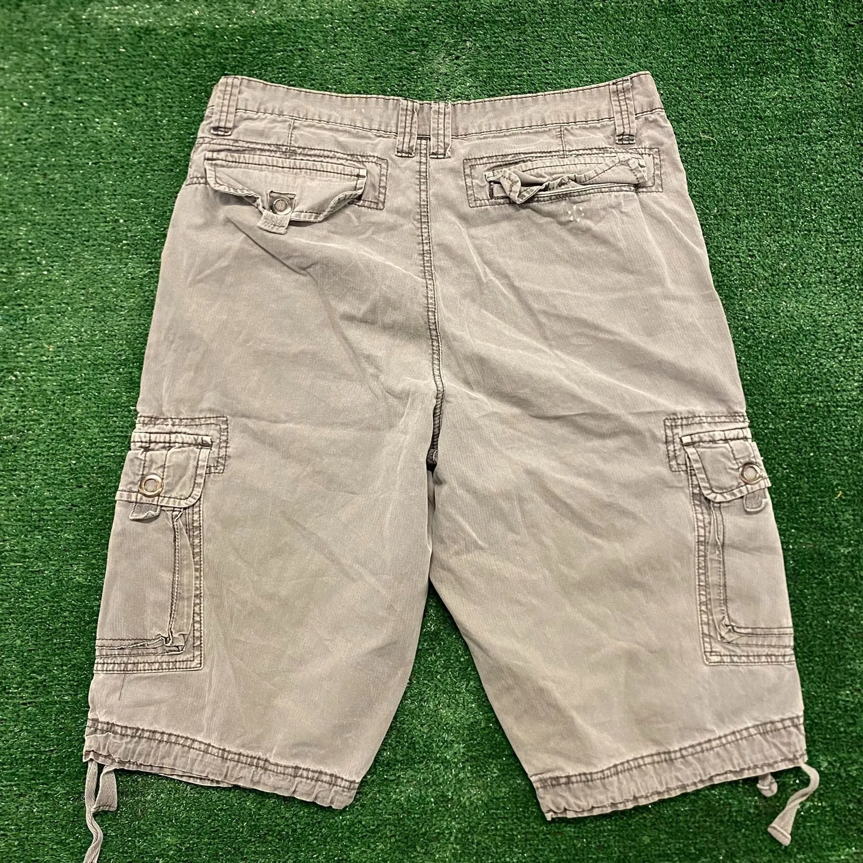 Helix Gray Vintage Utility Hiking Cargo Shorts