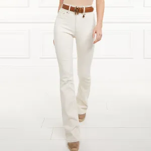 Holland Cooper High Rise Flared Jean Oatmeal