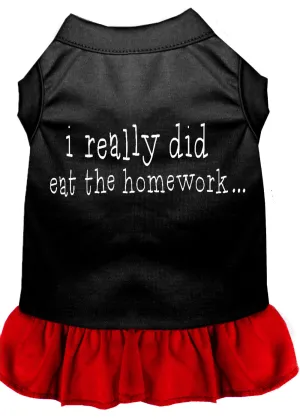 I Really Did Eat The Homework Screen Print Dress Black With Red Lg