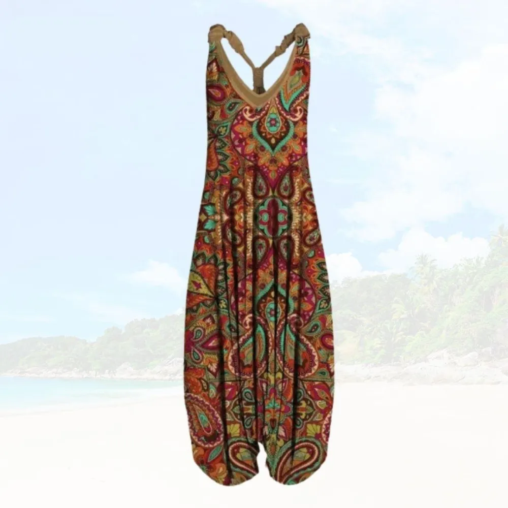 Janet | Dames Mouwloos Los Jumpsuit