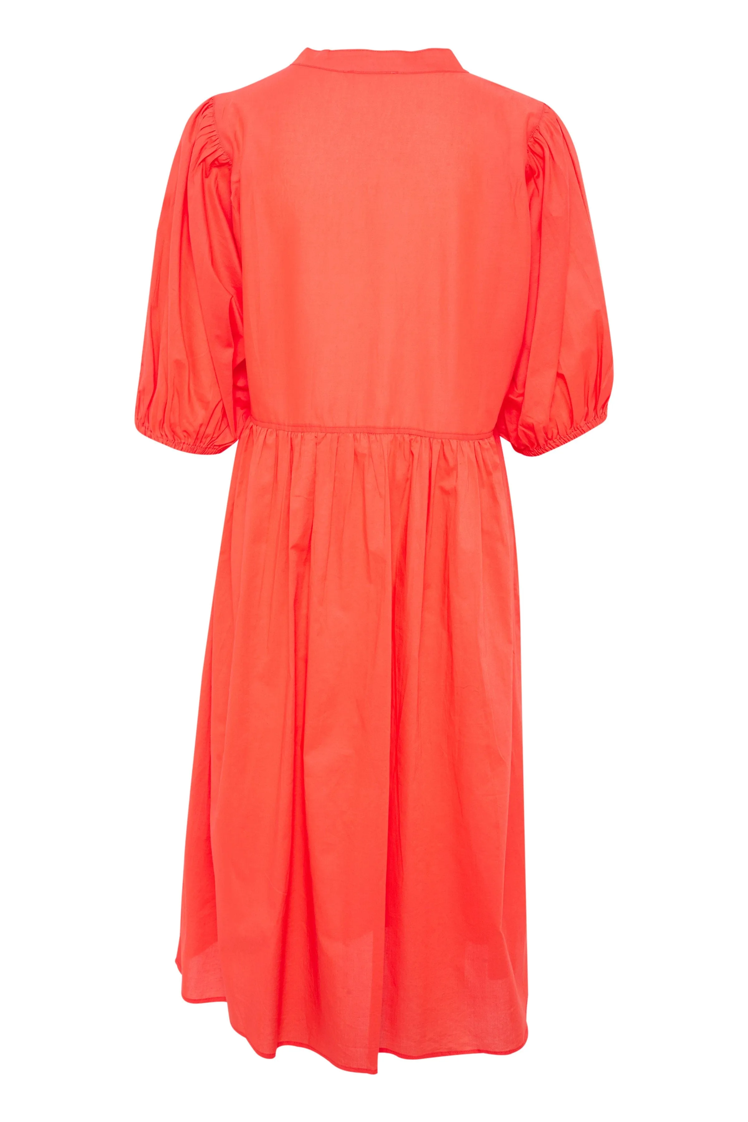 Josie Balloon Sleeve Dress - Hot Coral
