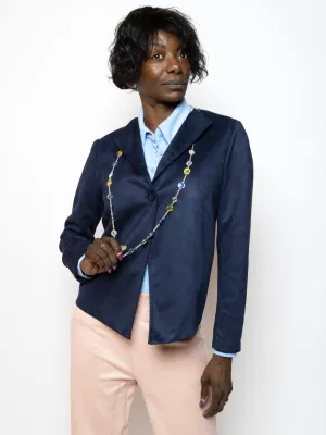 Kim & Co Stretch Suede Long Sleeve Short Jacket