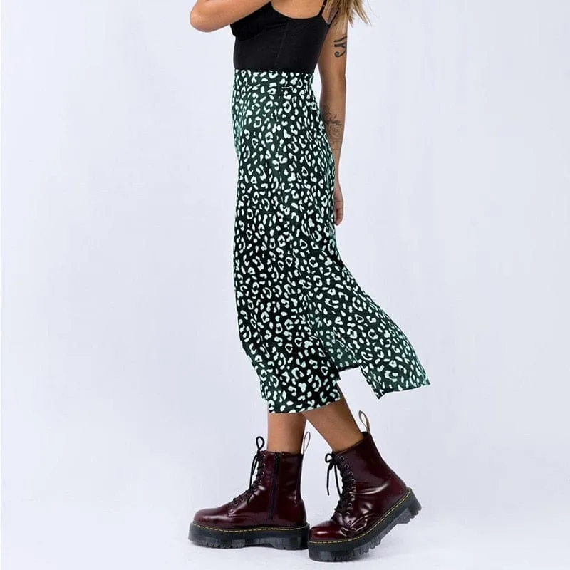 Ladies Leopard Printed Chiffon Skirt