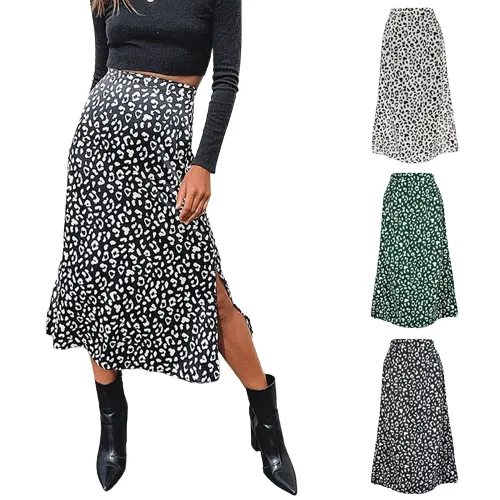Ladies Leopard Printed Chiffon Skirt