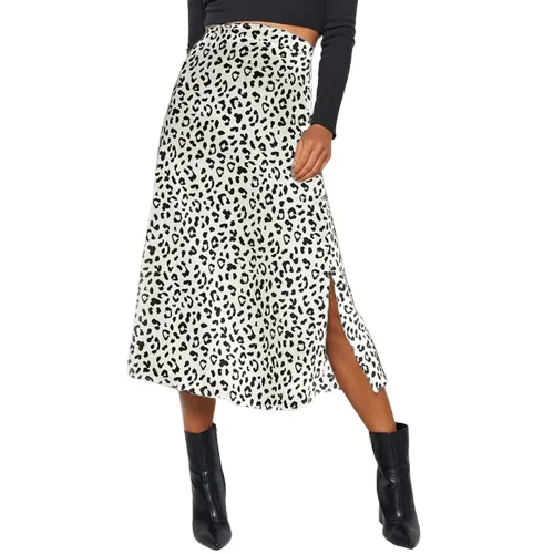 Ladies Leopard Printed Chiffon Skirt