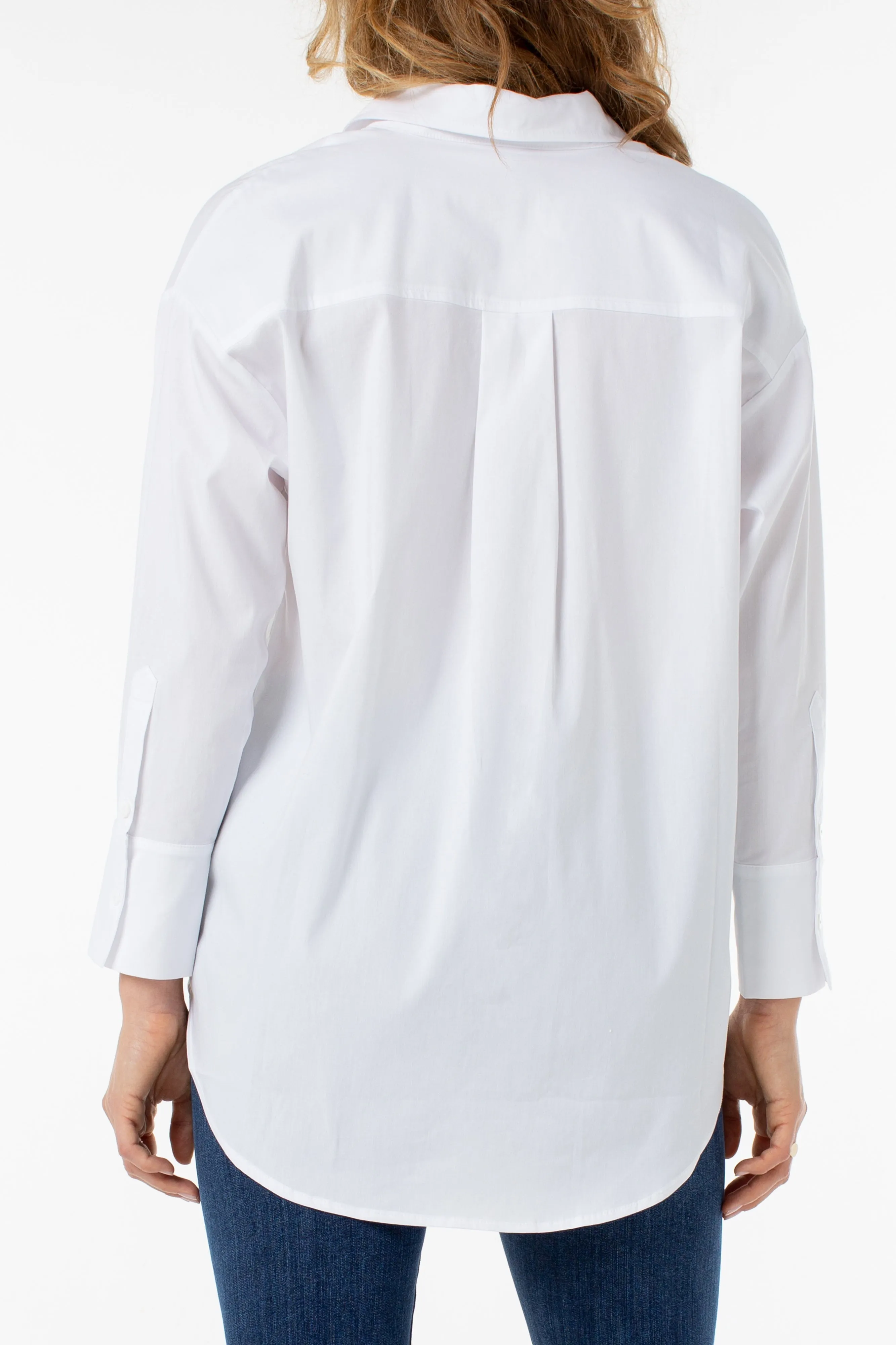 Liverpool Oversized Classic Button-Down Shirt In White