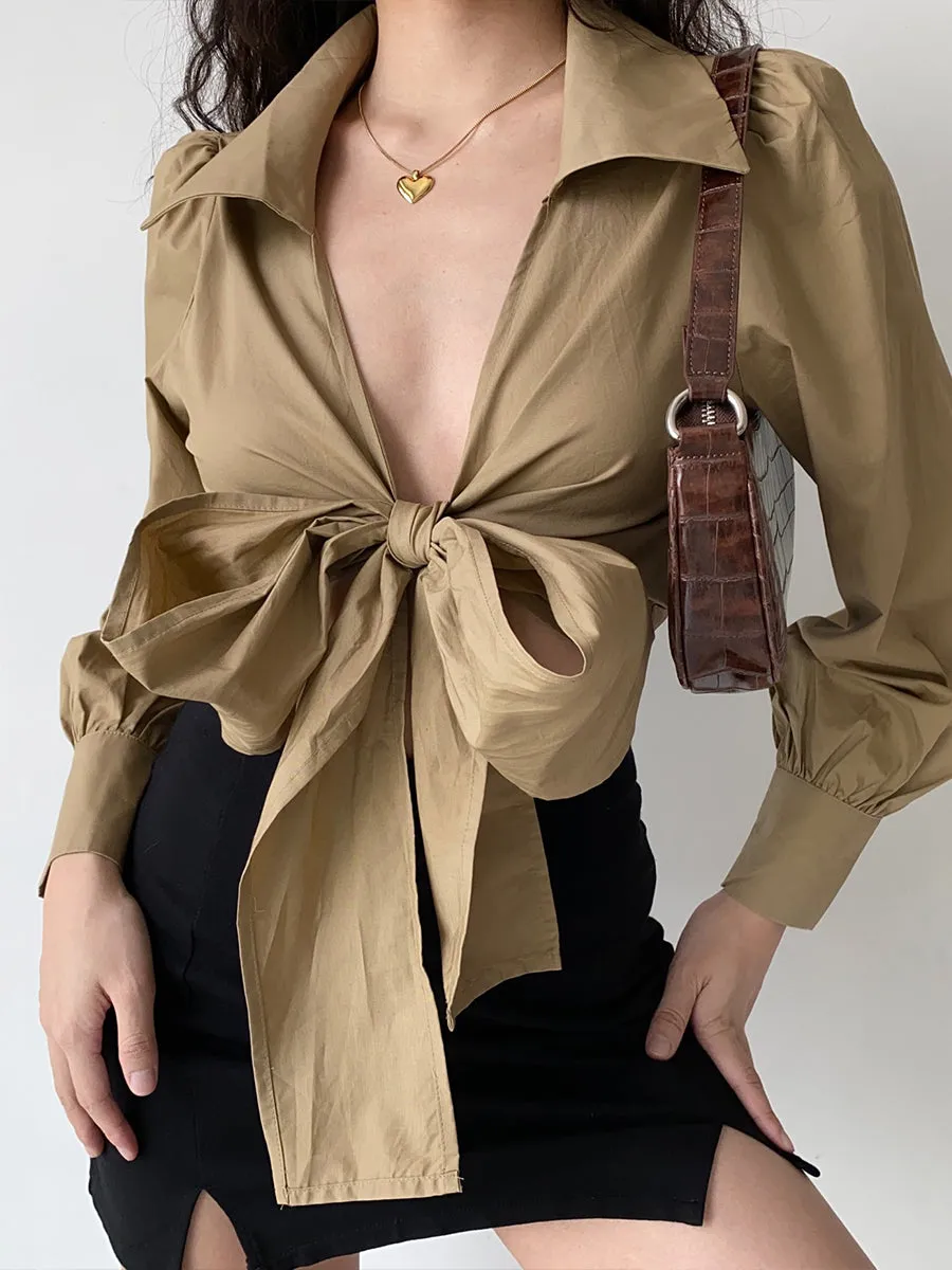 Multi Wear Lace-up Shirt Top