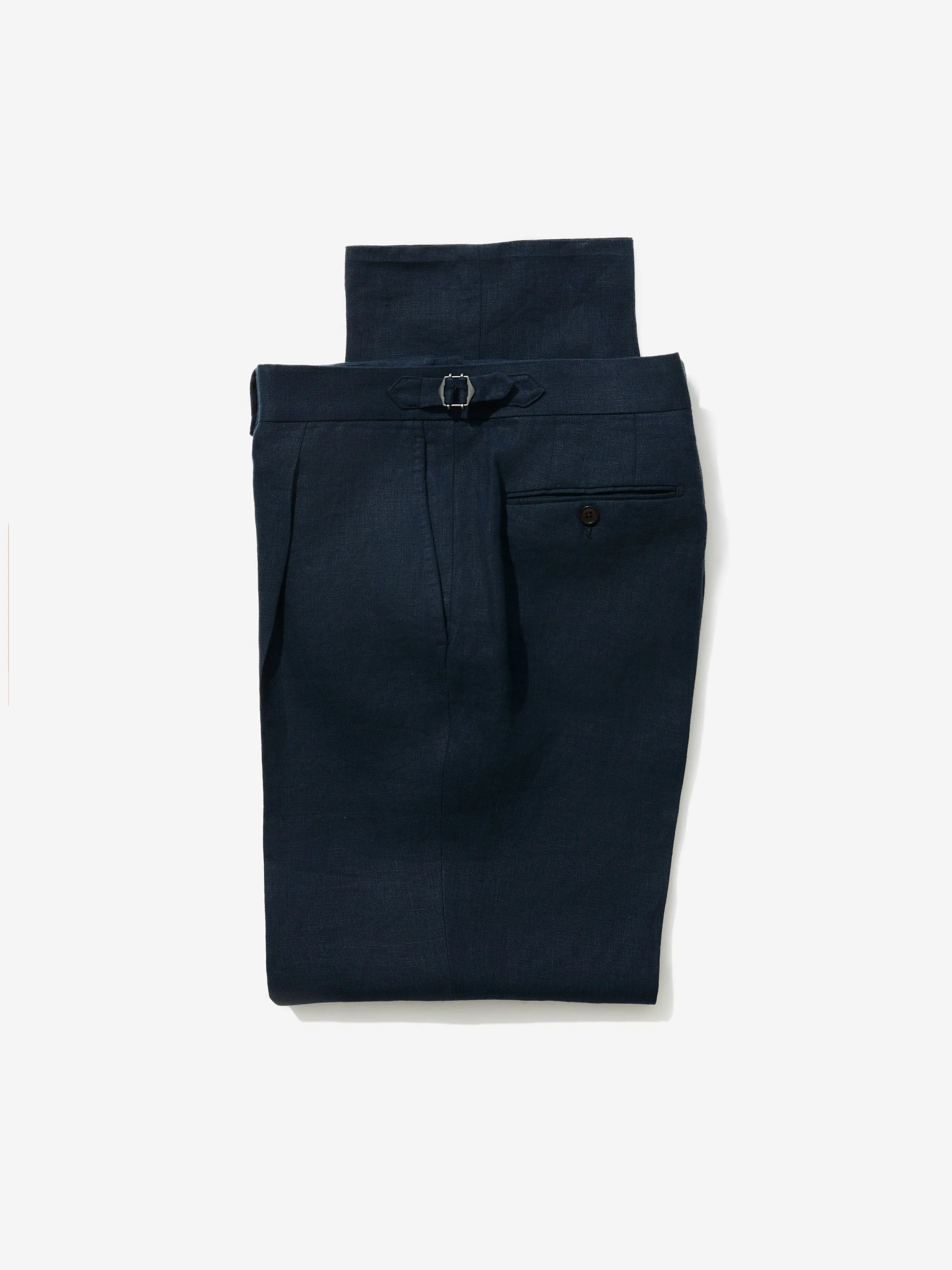 Navy Linen Oscar Trousers (Straight Fit) SS24