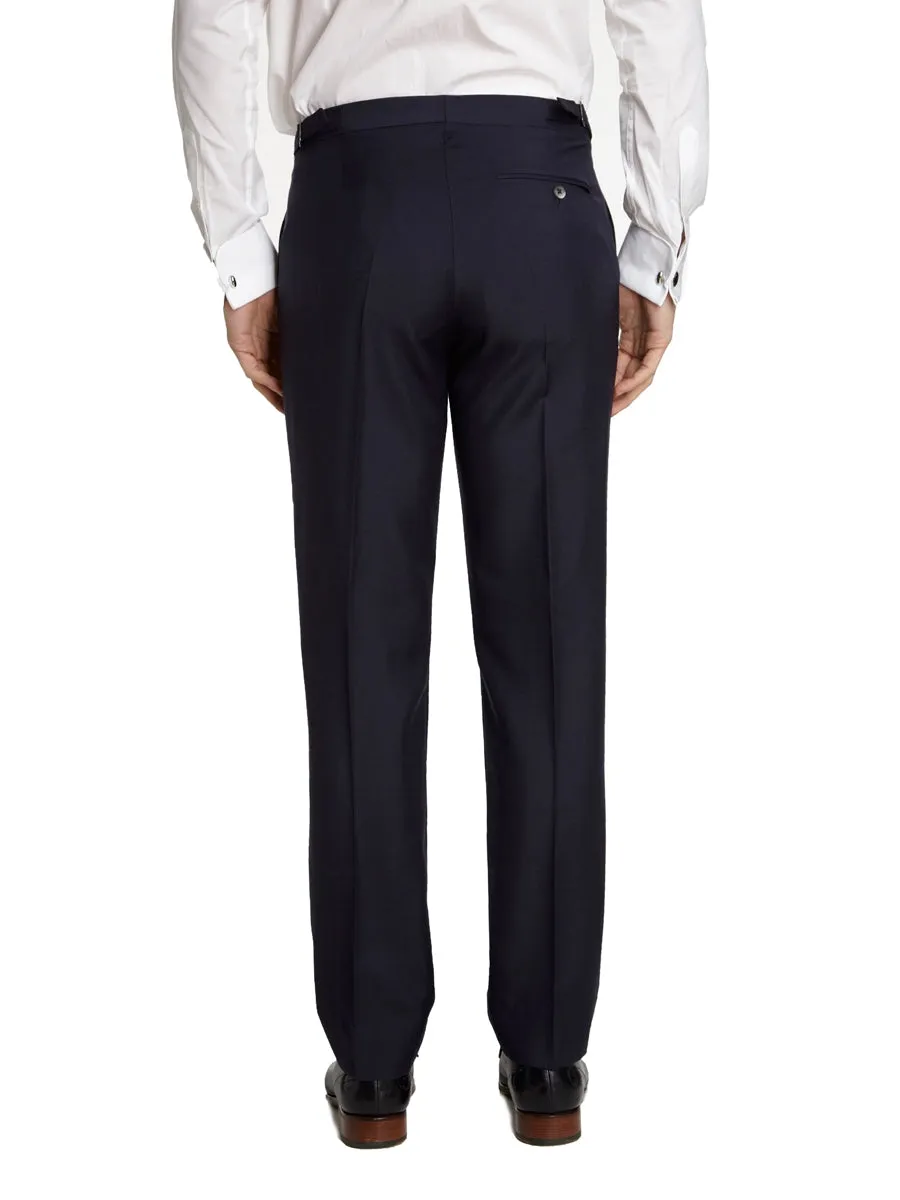 Navy Tonic Mohair Wool Flat Front Trouser