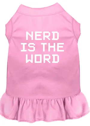 Nerd Is The Word Screen Print Dress Light Pink Sm