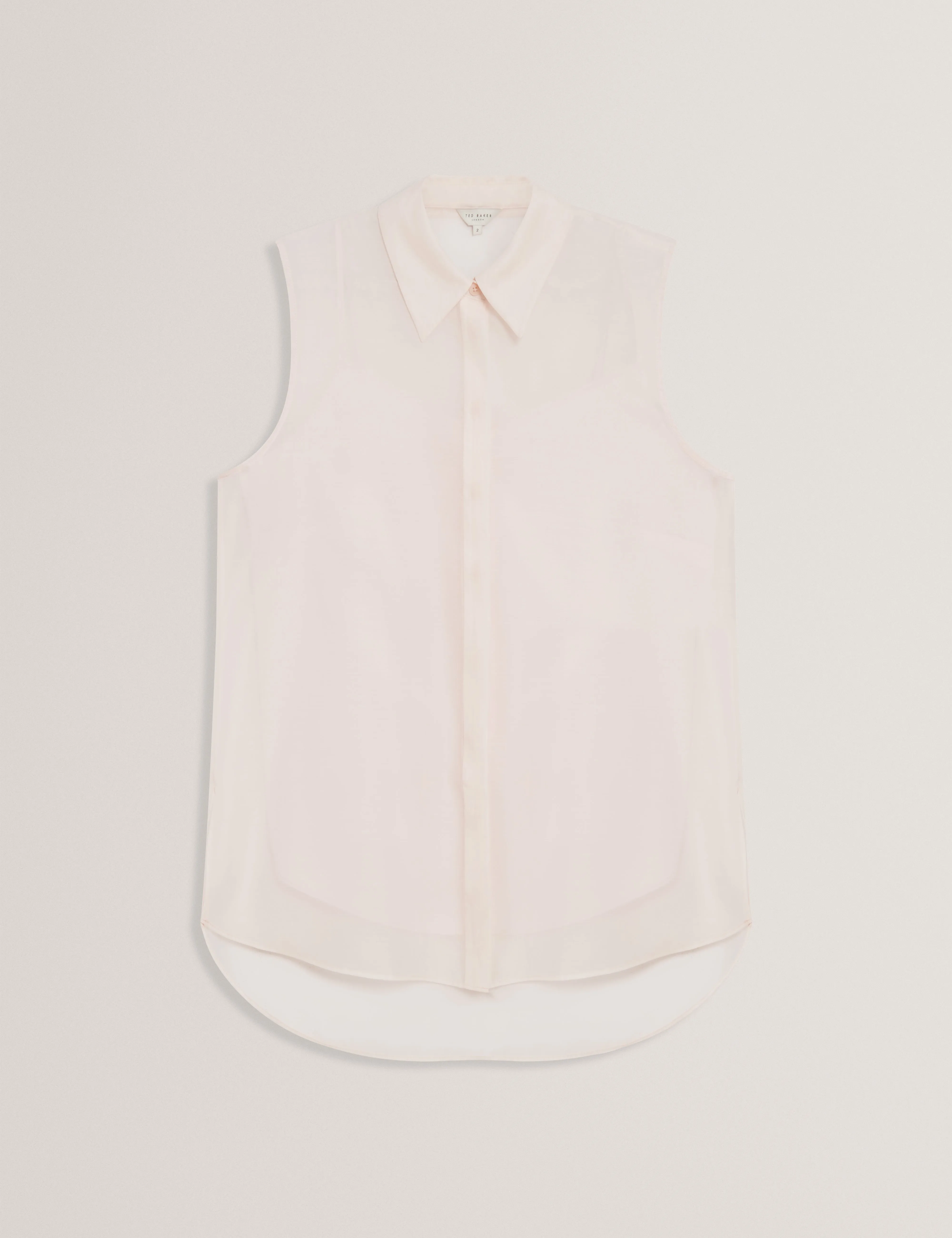 Norella Button Down Sleeveless Organza Shirt Pl-Pink