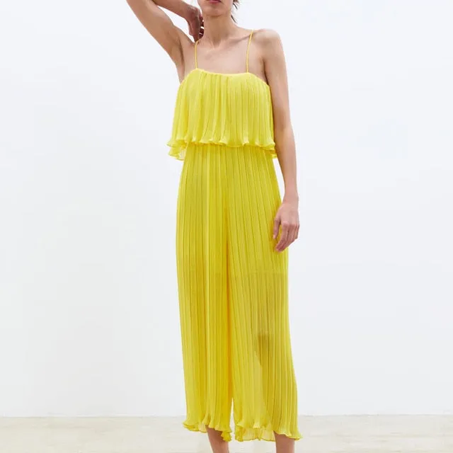 Off Shoulder Sleeveless Jumpsuits Women Fashion Loose Long Bodysuit Women Elegant Sexy Ruffles Bodysuit Female Ladies BU02