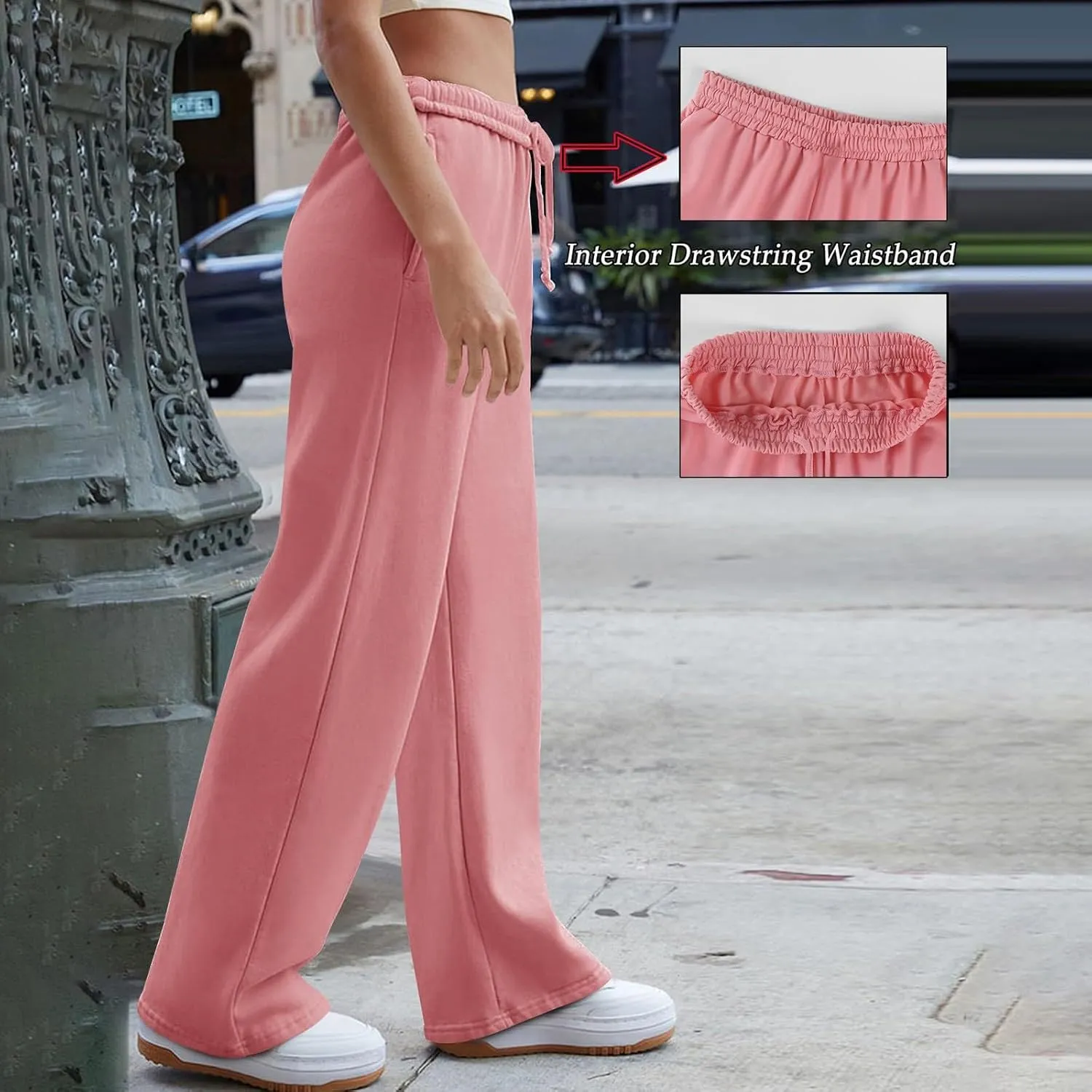 Pants for Women Casual Print Soft High Waisted Sweatpants Athletic Drawstring with