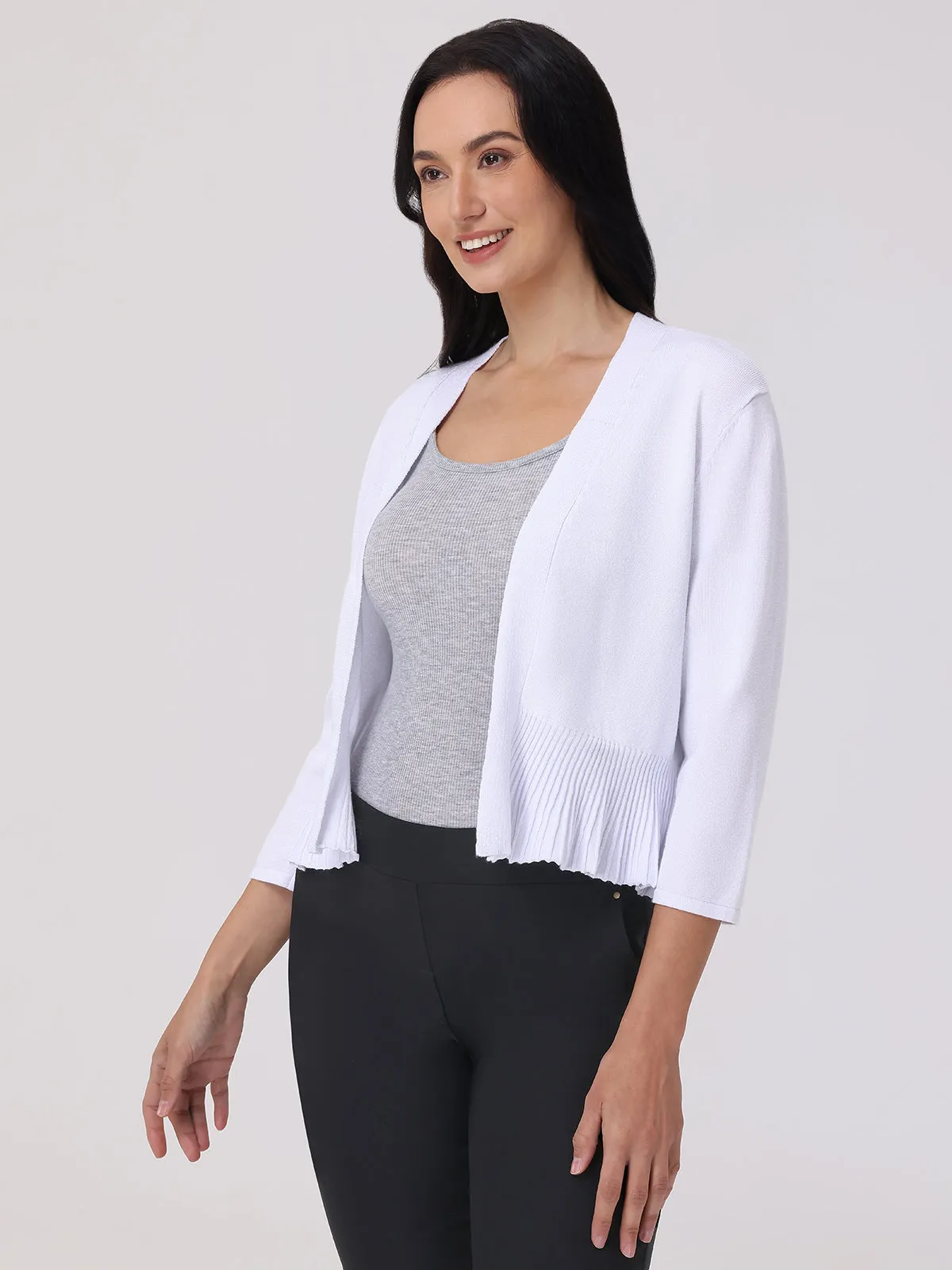 Peplum Open Front Cardigan