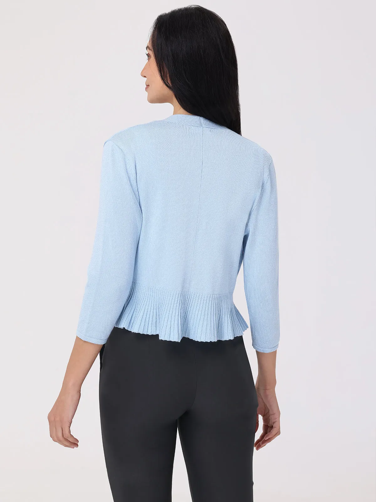 Peplum Open Front Cardigan