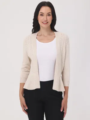 Peplum Pointelle Cardigan