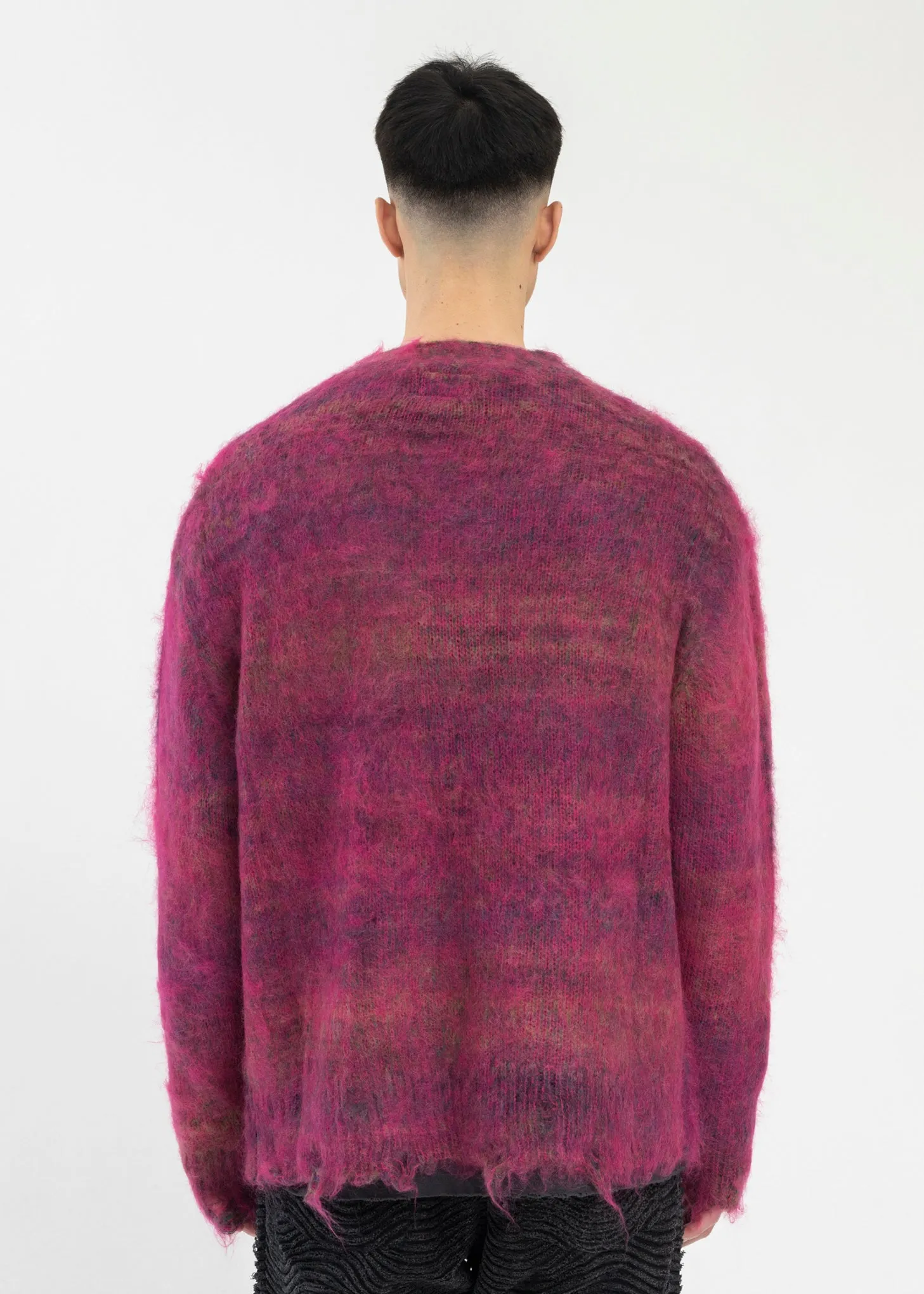 Pink Kasuri Mohair Cardigan