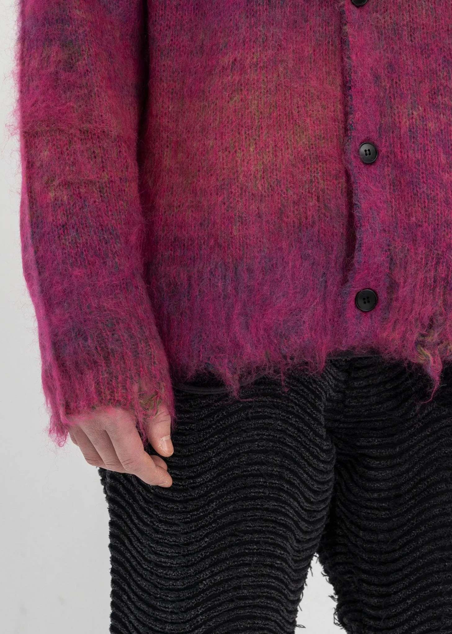 Pink Kasuri Mohair Cardigan