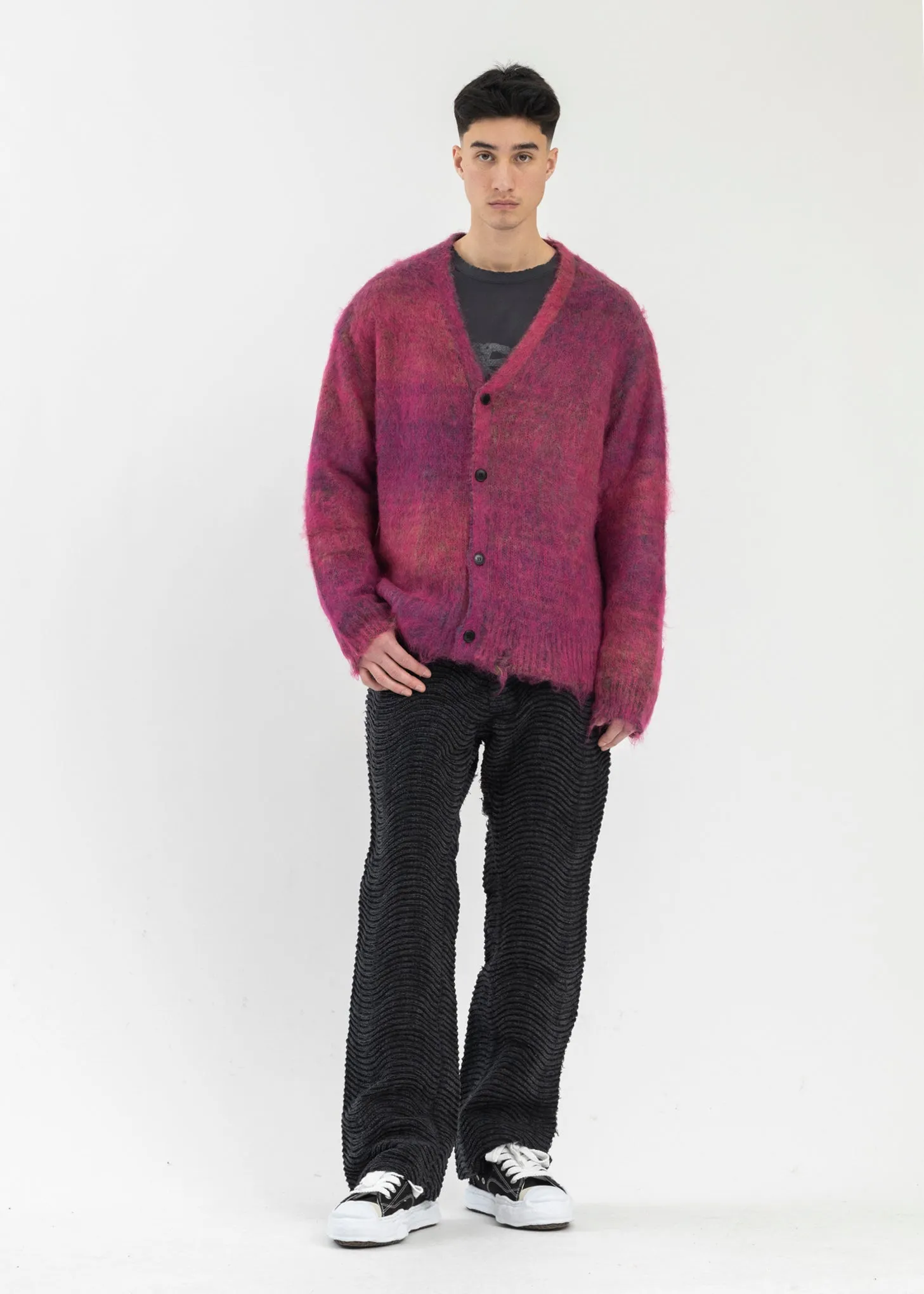 Pink Kasuri Mohair Cardigan