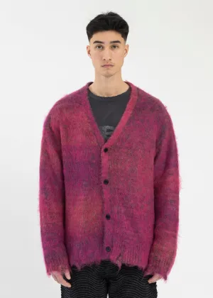 Pink Kasuri Mohair Cardigan