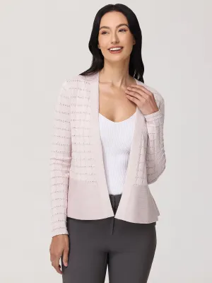 Pointelle Peplum Cardigan
